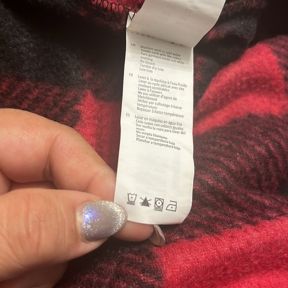 Fleece Hooded Onesie kids plaid, size 10/12 boys girls unisex pj - Picture 9 of 9